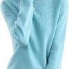100% Merino Wool Sweaters Women's Fall Winter Warm Soft Knitted Loose Pullover Turtleneck Long Sleeves