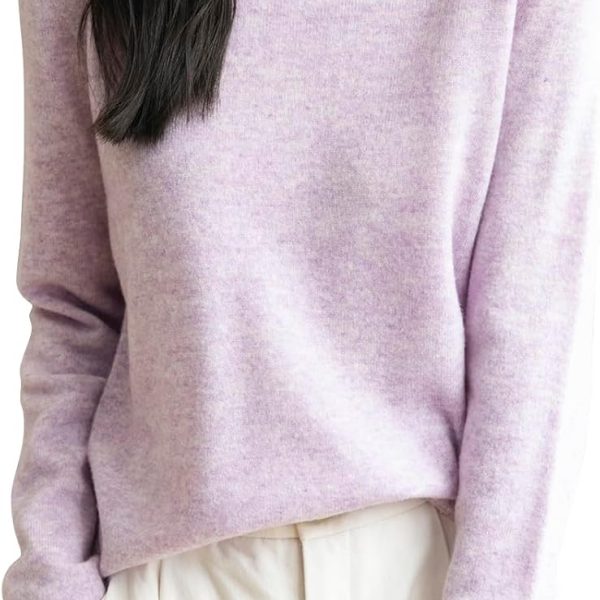 Women's 100% Merino Wool 2026 Fall Winter  Ready to Wear Long Sleeve Seamless Knit Crewneck Sweater