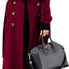 Women's Winter Double Breasted Wool Coat Business Casual Long Winter Pea Coat with Belt