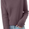 Women's 100% Merino Wool Base Layer Shirt Tops Crewneck Long Sleeve Travel Hiking Tee T Shirt Pullover Sweater