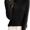 Women's 100% Merino Wool Turtleneck Sweater 2026 Fall Winter Long Sleeve Warm Soft Ribbed Knit Pullover Sweater