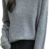 Women's 100% Merino Wool V Neck Sweater 2026  Ready to Wear Casual Long Sleeve Seamless Knit Sweater