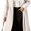 Womens Open Front Pea Coats Classic Lapel Long Trench Coats Loose Fall Winter Outwear with Pockets