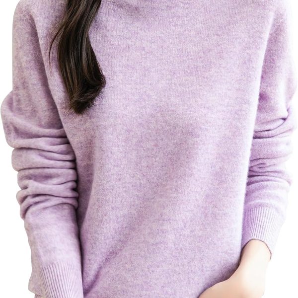 Women's 100% Merino Wool Seamless Sweater Turtleneck  Ready to Wear Long Sleeve Knitted Pullover Tops